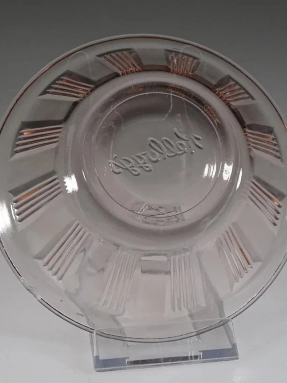Vintage Art Deco Pink Depression Glass Kellogg's Advertising Cereal Bowl c.1935